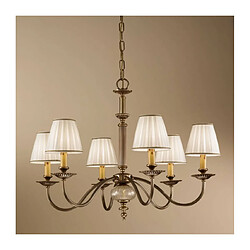 Luminaire Center Chandelier classique ASCOT laiton antique 6 ampoules