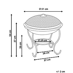 Avis Beliani Brasero rond en acier noir NEGARA