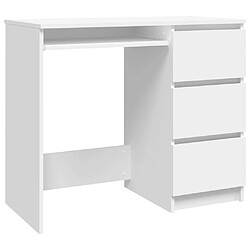 Maison Chic Bureau,Table de travail,bureau de travail pour chambre Blanc 90x45x76 cm Aggloméré -GKD42883