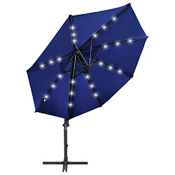 Acheter vidaXL Parasol de jardin en porte-à-faux et mât et lumières LED