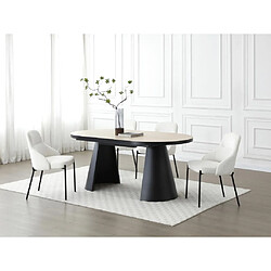 Vente-Unique Table à manger extensible 6 à 10 personnes en MDF et métal - Naturel clair et Noir - KORIZEA