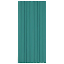 vidaXL Panneaux de toiture 36 pcs Acier galvanisé Vert 100x45 cm