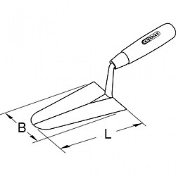 KS TOOLS 144.0112 Truelle italienne ronde - lame acier - manche bois - 180 mm