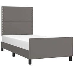 Avis Maison Chic Lit adulte - Cadre Structure de lit avec tête de lit Contemporain Gris 90x200 cm Similicuir -MN75873