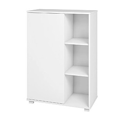 Pegane Armoire à chaussures, meuble à chaussures avec 1 porte coloris blanc - longueur 68 x profondeur 36 x hauteur 97 cm