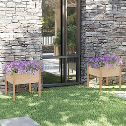 Maison Chic Lot de 2 Jardinières d'extérieur,Bac à fleurs - pot de fleur 70x70x70 cm bois de pin massif -GKD76991