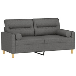 Avis Maison Chic Canapé 2 places avec oreillers,Sofa de Salon,Canapé droit gris foncé 140 cm tissu -GKD953116