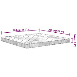 vidaXL Matelas en mousse moyennement doux 200x200 cm pas cher