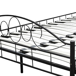 Avis vidaXL Lit avec matelas Noir Métal 180 x 200 cm