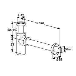 Siphon à tasse Design G 1/4 chromé - KLUDI