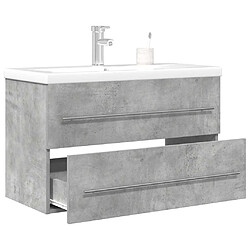 vidaXL Ensemble de meubles de salle de bain 2 pcs gris béton