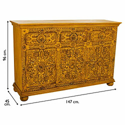 Buffet Alexandra House Living Jaune Fer Bois de manguier 45 x 96 x 147 cm pas cher