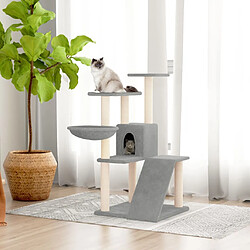 vidaXL Arbre à chat avec griffoirs en sisal Gris clair 94 cm