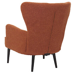 Mendler Fauteuil lounge HWC-K37, fauteuil cocktail/à oreilles chaise rembourrée rétro vintage tissu bouclé (600g/m²) Öko-Tex ~ terrakotta pas cher