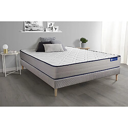 ACTISOM Ensemble matelas Mémoire de forme ACTIMEMO FORM 200x200 cm 5zones de confort + sommier KIT gris