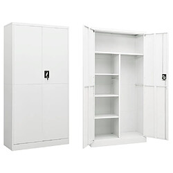 vidaXL Armoire à casiers Blanc 90x40x180 cm Acier