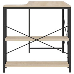 Avis vidaXL Bureau d'ordinateur Noir et chêne 110x72x70cm Bois d'ingénierie