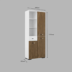 Acheter EPIKASA Armoire à Usages Multiples Afra, Noyer, Panneau d'Aggloméré Mélaminé, 60x35x173 cm