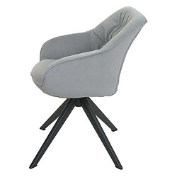 Decoshop26 Chaise de salle à manger rembourrée avec accoudoir rotatif en métal tissu/textile gris clair 04_0006327 pas cher