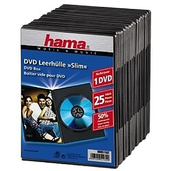 Hama DVD Slim Box 25, Black 1 disques Noir