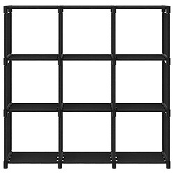 vidaXL Étagère d'affichage 9 cubes Noir 103x30x107,5 cm Tissu