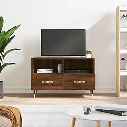 Maison Chic Meuble TV scandinave - Banc TV pour salon Chêne marron 80x36x50 cm Bois d'ingénierie -MN77781