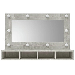 Avis vidaXL Armoire à miroir avec LED Gris béton 90x31,5x62 cm