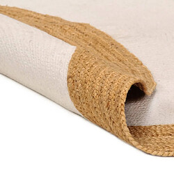 Acheter vidaXL Tapis tressé Blanc et naturel 90 cm Jute et coton Rond