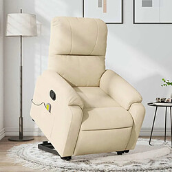 Maison Chic Fauteuil Relax pour salon, Fauteuil inclinable de massage crème tissu microfibre -GKD74100