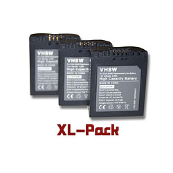 3 x vhbw batterie Set 600mAh pour caméra Panasonic: Lumix DMC-FZ7, FZ8, FZ18, FZ28, FZ30, FZ35, FZ38, FZ50 comme Leica BP-DC5.