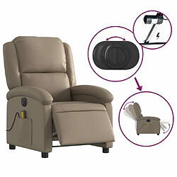 Maison Chic Fauteuil Relax pour salon, Fauteuil de massage inclinable électrique cappuccino similicuir -GKD18506 pas cher