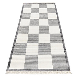 Avis Vidal Tapis de couloir en laine 206x84 gris Darya