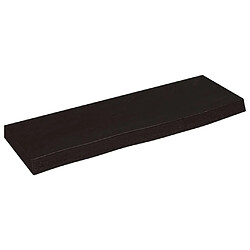 vidaXL Étagère murale marron foncé 60x20x4 cm bois chêne massif traité