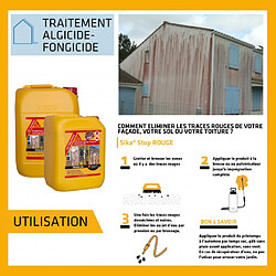 Traitement algicide et fongicide SIKA SikaStop ROUGE - 20L