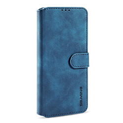 Dg.Ming Etui en PU Vintage avec support bleu pour votre OnePlus 9 Pro