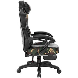 Acheter Helloshop26 Fauteuils de bureau sport chaise de jeu avec appui-tête coussin lombaire et repose-pieds en cuir synthétique camouflage noir 19_0000081