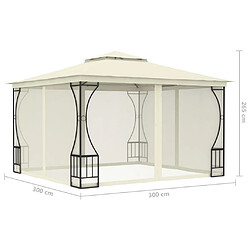 Maison Chic Tonnelle | Pergola avec moustiquaire 300x300x265 cm Crème -GKD92234 pas cher