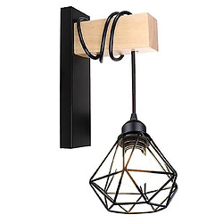 Universal Applique murale en bois nordique rétro réglable mur suspendu bar maison lampe de chevet E27 LED lampe murale décoration murale (noir A)