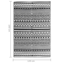 vidaXL Tapis d'extérieur Noir 120x180 cm PP pas cher