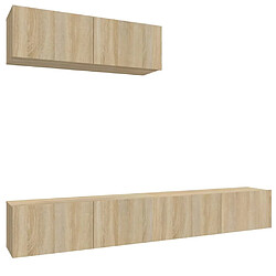 Maison Chic Ensemble de meubles TV 3 pcs | Banc TV Moderne pour salon | Meuble de Rangement - Chêne sonoma Bois d'ingénierie -MN53433