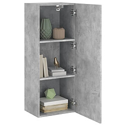 Maison Chic Meuble TV, Banc TV pour salon, Meuble de rangement mural gris béton 40,5x30x102 cm bois d'ingénierie -GKD27204 pas cher