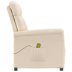 Avis vidaXL Fauteuil de massage Beige Tissu microfibre