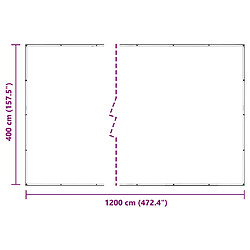 Acheter vidaXL Bâche transparente avec œillets 4x12 m PVC