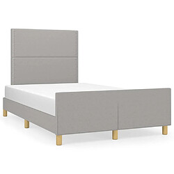 Maison Chic Lit adulte - Cadre Structure de lit avec tête de lit Contemporain Gris clair 120x200 cm Tissu -MN67295