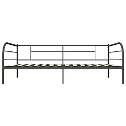 Avis vidaXL Cadre de lit de repos sans matelas gris métal 90x200 cm