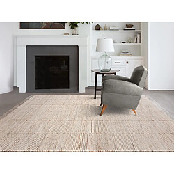 Vente-Unique Tapis en jute et laine fait à la main - 200 x 290 cm - 1200g/m2 - Naturel - TAKORADI