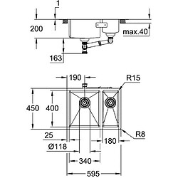 Avis GROHE Évier a encastrer par dessous K700 31577SD1 - En acier inoxydable