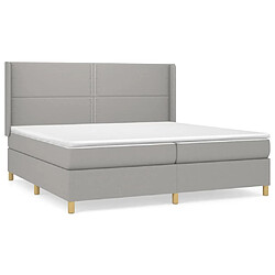 Maison Chic Lit Adulte - Lit simple Lit à sommier tapissier avec matelas moelleux - Meuble de Chambre - Gris clair 200x200cm Tissu -MN59348