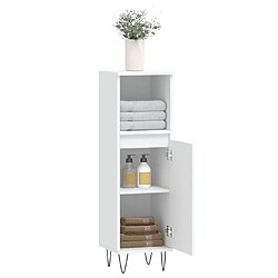 Acheter Maison Chic Armoire de salle de bain,Meuble de rangement,Meuble haut blanc 30x30x100 cm bois d'ingénierie -GKD696351