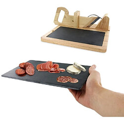 Kitchen Artist Guillotine à saucisson en bois avec plateau ardoise